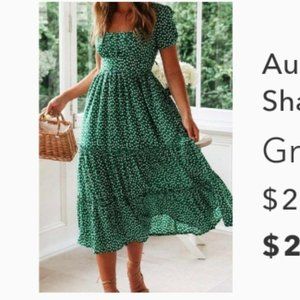 Cupshe Aubree Bubble Sleeve Ruffle Loose Waisted A-shape Dress New w Tags